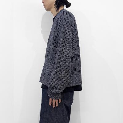 SUGARHILL [ MOCK TWISTED YERN KNIT CARDIGAN ] NAVY&BROWN