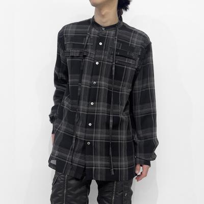 DAIRIKU [ "Astronaut" Check Tie Shirt ] Black&Grey