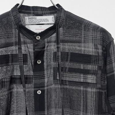 DAIRIKU [ "Astronaut" Check Tie Shirt ] Black&Grey