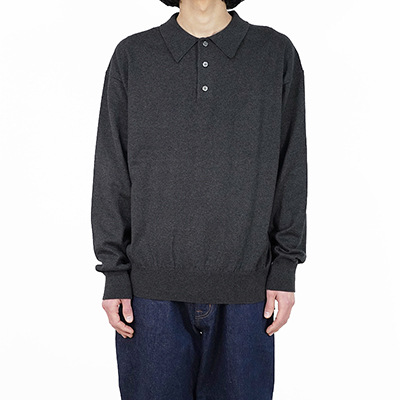 crepuscule [ Knit Polo L/S ] BLACK