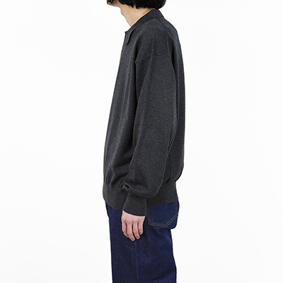 crepuscule [ Knit Polo L/S ] BLACK