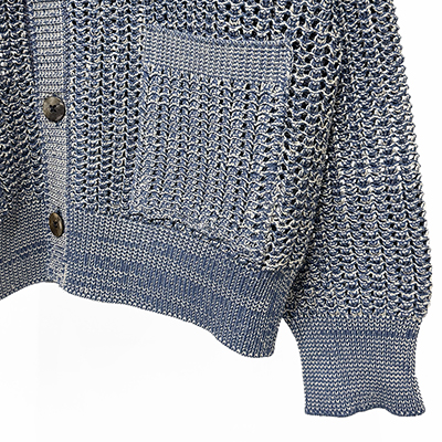 SUGARHILL [ COTTON KNIT CARDIGAN ] NAVY&BEIGE