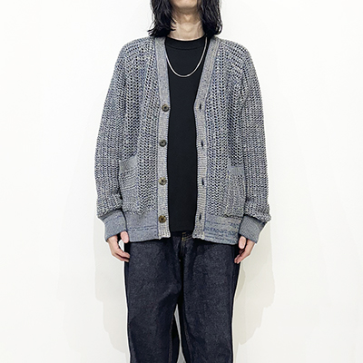 SUGARHILL [ COTTON KNIT CARDIGAN ] NAVY&BEIGE