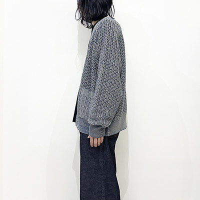 SUGARHILL [ COTTON KNIT CARDIGAN ] NAVY&BEIGE