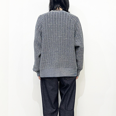 SUGARHILL [ COTTON KNIT CARDIGAN ] NAVY&BEIGE