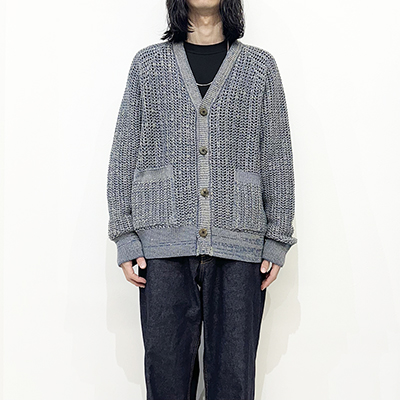 SUGARHILL [ COTTON KNIT CARDIGAN ] NAVY&BEIGE