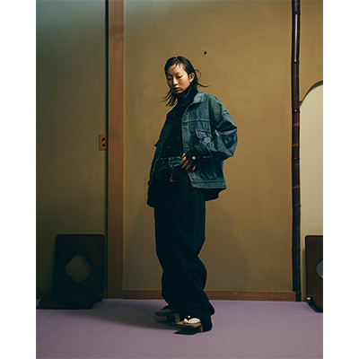 refomed [ RIGHT HANDED DENIM PANTS "SB" ] BLACK