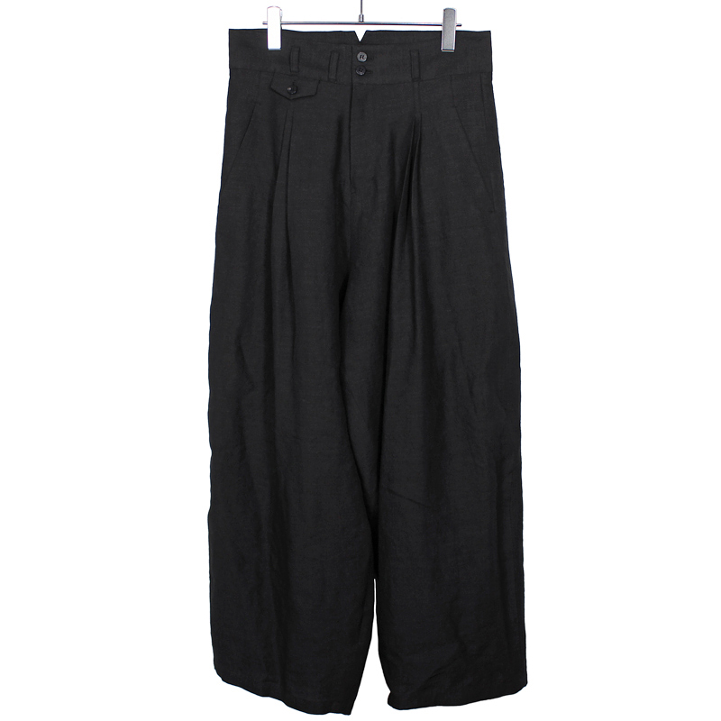 YANTOR [ Linenwool 2tuck Wide Pants ] BLACK | ロイド・エフ 