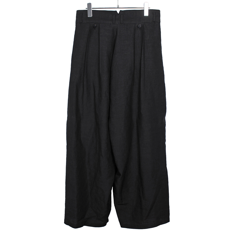 YANTOR [ Linenwool 2tuck Wide Pants ] BLACK