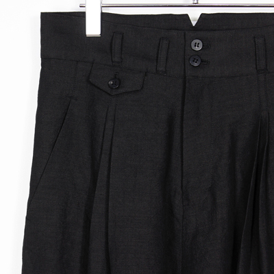 YANTOR [ Linenwool 2tuck Wide Pants ] BLACK