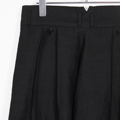 YANTOR [ Linenwool 2tuck Wide Pants ] BLACK