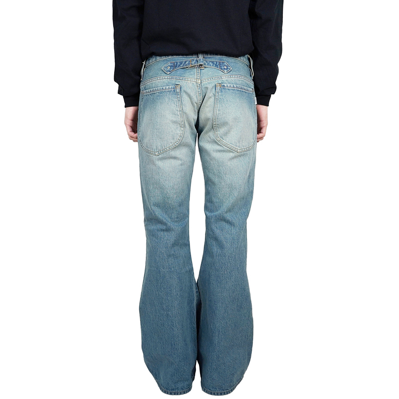 SUGARHILL [ Faded Double Knee Bell Bottom Denim Pants ] FADED ...