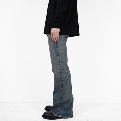 DAIRIKU [ "Flare" Denim Pants ] Mud Indigo