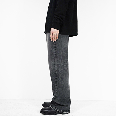 DAIRIKU [ "Straight" Denim Pants ] Mud Black