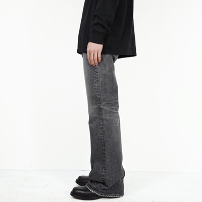 DAIRIKU [ "Flare" Denim Pants ] Mud Black