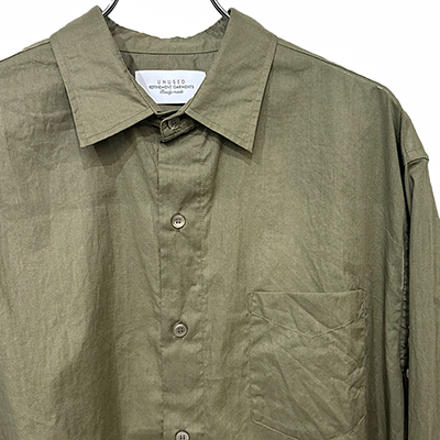 UNUSED [ US2405 (Pigment Dyeing long sleeve shirt) ] OLIVE