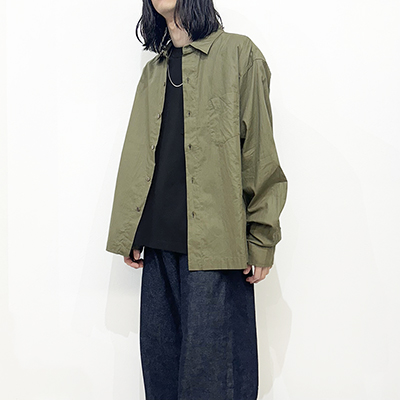 UNUSED [ US2405 (Pigment Dyeing long sleeve shirt) ] OLIVE