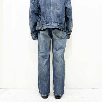 refomed [ RIGHT HANDED DENIM PANTS "USED" ] USED WASH