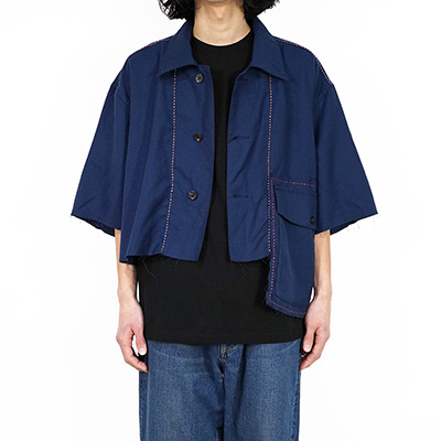 URU [ SHORT SLEEVE COVERALL JACKET ] NAVY