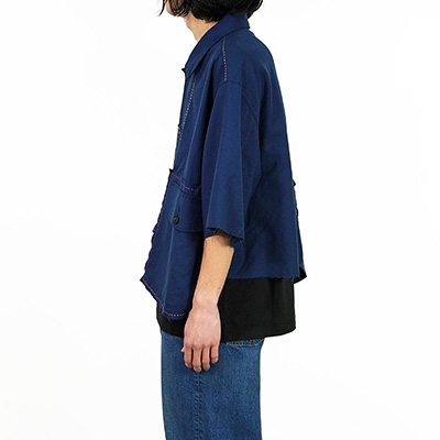 URU [ SHORT SLEEVE COVERALL JACKET ] NAVY