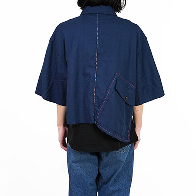 URU [ SHORT SLEEVE COVERALL JACKET ] NAVY