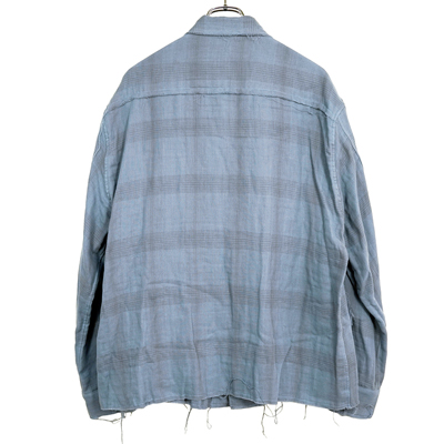 DAIRIKU [ Double Gauze Check Fatigue Jacket ] Sky