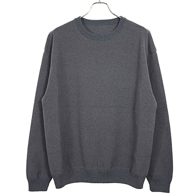 crepuscule [ Light Moss Stitch L/S Sweat ] BLUE×BRICK