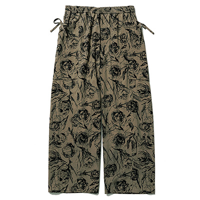 Sasquatchfabrix. [ FLOWER SKETCH SLEEPING PANTS ] BROWN