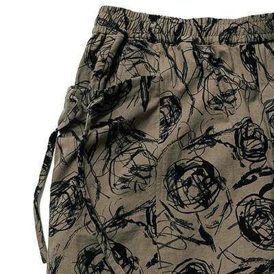 Sasquatchfabrix. [ FLOWER SKETCH SLEEPING PANTS ] BROWN