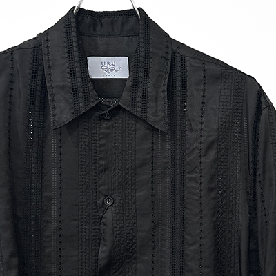 URU [ CUPRA REGULAR COLLAR L/S SHIRTS ] BLACK