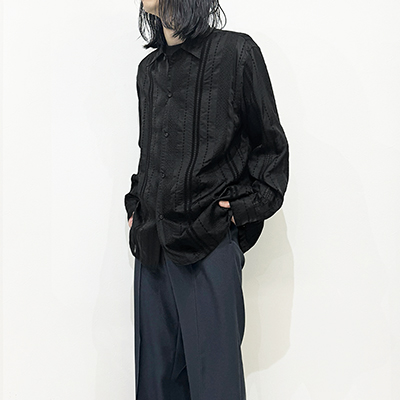 URU [ CUPRA REGULAR COLLAR L/S SHIRTS ] BLACK