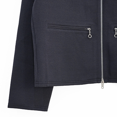 MATSUFUJI [ Melange Rib Zip Up Jacket ] NAVY