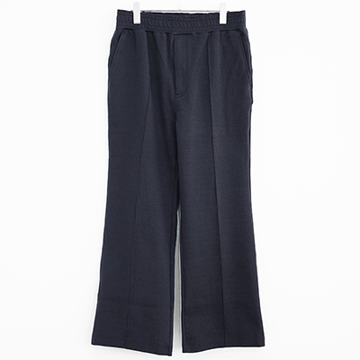 MATSUFUJI [ Melange Rib Semi-flare Trousers ] NAVY