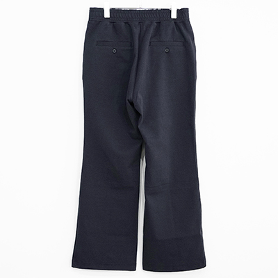 MATSUFUJI [ Melange Rib Semi-flare Trousers ] NAVY