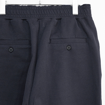 MATSUFUJI [ Melange Rib Semi-flare Trousers ] NAVY