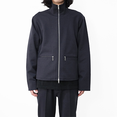 MATSUFUJI [ Melange Rib Zip Up Jacket ] NAVY