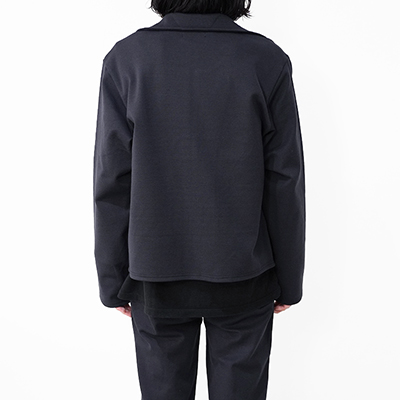 MATSUFUJI [ Melange Rib Zip Up Jacket ] NAVY