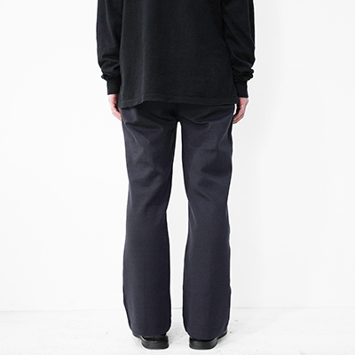 MATSUFUJI [ Melange Rib Semi-flare Trousers ] NAVY