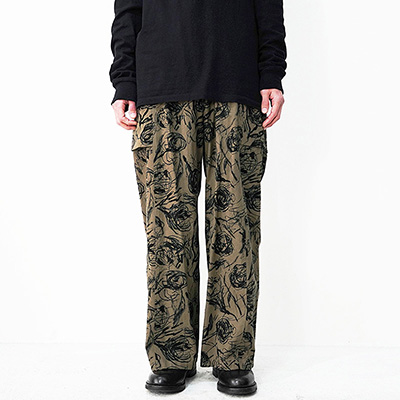 Sasquatchfabrix. [ FLOWER SKETCH SLEEPING PANTS ] BROWN