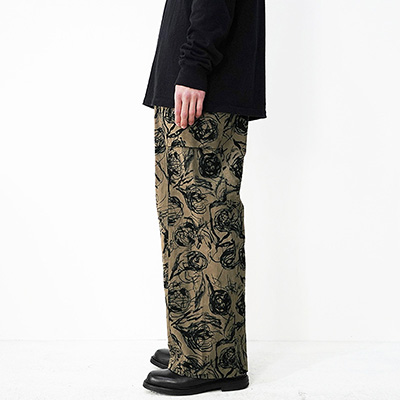 Sasquatchfabrix. [ FLOWER SKETCH SLEEPING PANTS ] BROWN