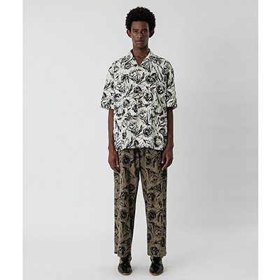 Sasquatchfabrix. [ FLOWER SKETCH SLEEPING PANTS ] BROWN