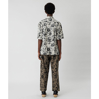 Sasquatchfabrix. [ FLOWER SKETCH SLEEPING PANTS ] BROWN