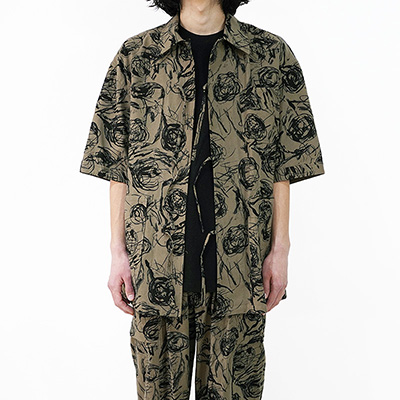 Sasquatchfabrix. [ FLOWER SKETCH H/S SLEEPING SHIRT ] BROWN