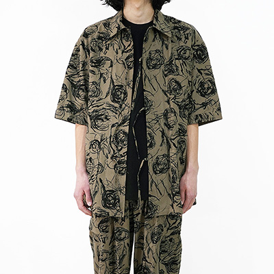 Sasquatchfabrix. [ FLOWER SKETCH H/S SLEEPING SHIRT ] BROWN