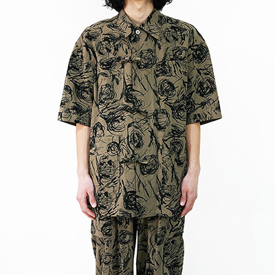 Sasquatchfabrix. [ FLOWER SKETCH H/S SLEEPING SHIRT ] BROWN