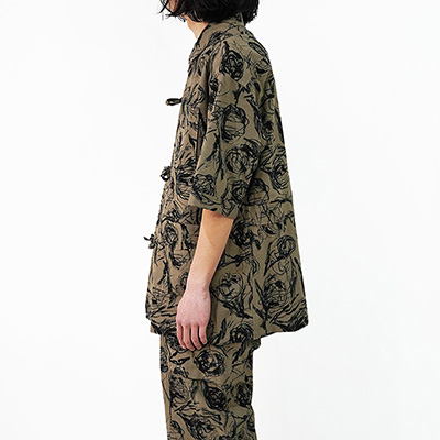 Sasquatchfabrix. [ FLOWER SKETCH H/S SLEEPING SHIRT ] BROWN