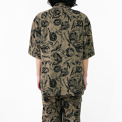 Sasquatchfabrix. [ FLOWER SKETCH H/S SLEEPING SHIRT ] BROWN