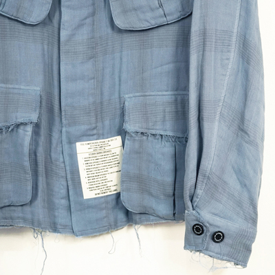 DAIRIKU [ Double Gauze Check Fatigue Jacket ] Sky