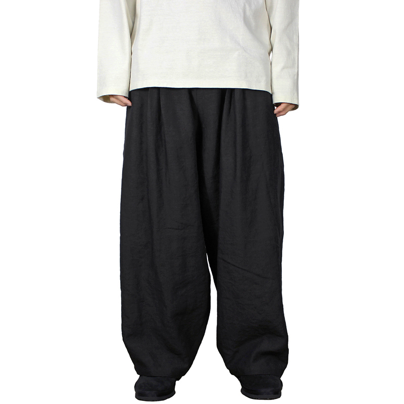 YANTOR [ Linenwool 2tuck Wide Pants ] BLACK | ロイド・エフ