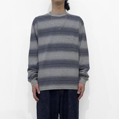 UNUSED [ US2485 (Long sleeve border T-shirt) ] GRAY×BLUE